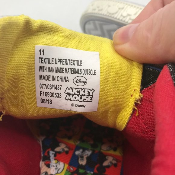 Disney Mickey Mouse Children's High Top Shoes Size 11 Very Good Used Condition - Picture 6 of 11